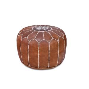Moroccan Leather Pouf