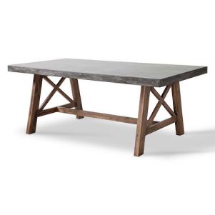 Natural Wood & Cement Dining Table