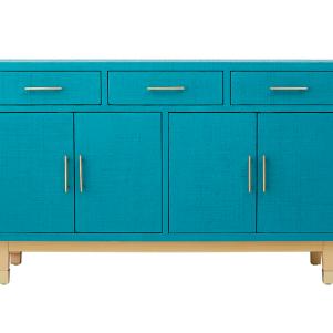 Painted Grass Cloth Sideboard