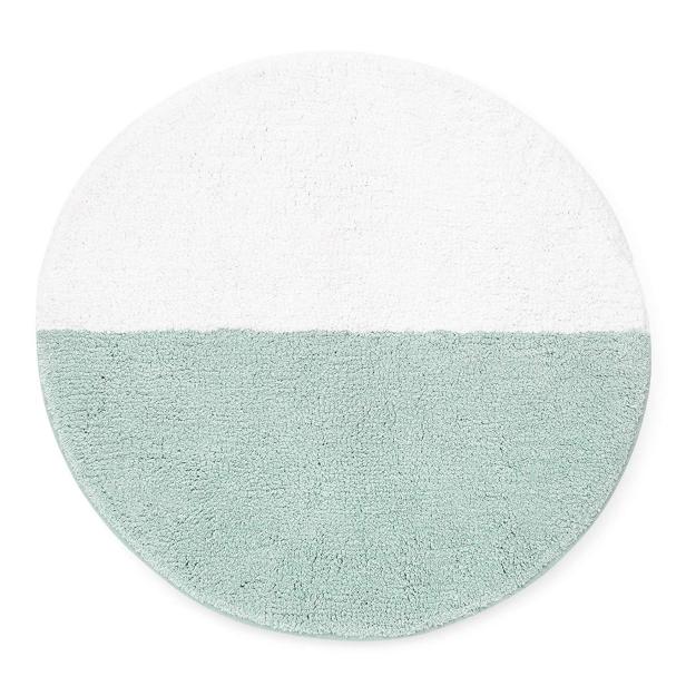 Kate Spade Turquoise Blue White Polka Deco Dot Bath Mat Rug 21” x 34 Cotton  NWT