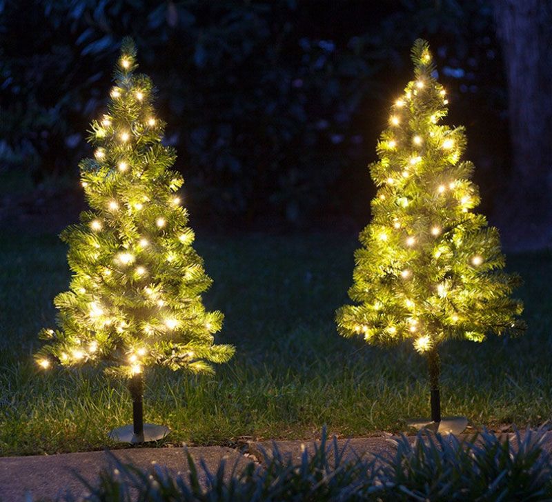 Christmas light tree Handmade Christmas gift Light snow led pine glass light tree yellow light