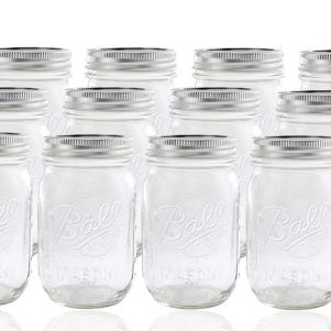 12 Clear Mason Jars