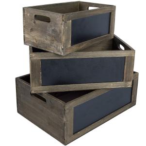 Wood Boxes With Chalkboard Front