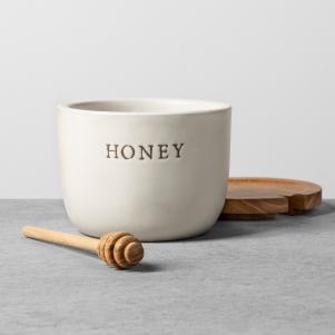 Stoneware Honey Pot
