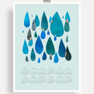 Raindrop Wall Calendar