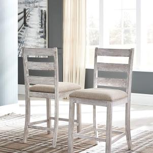 White Upholstered Barstool