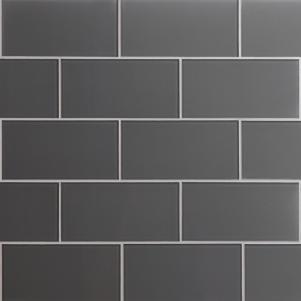 Dark Gray Glass Subway Tile