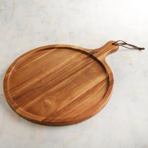 Acacia Round Serving Board with Handle