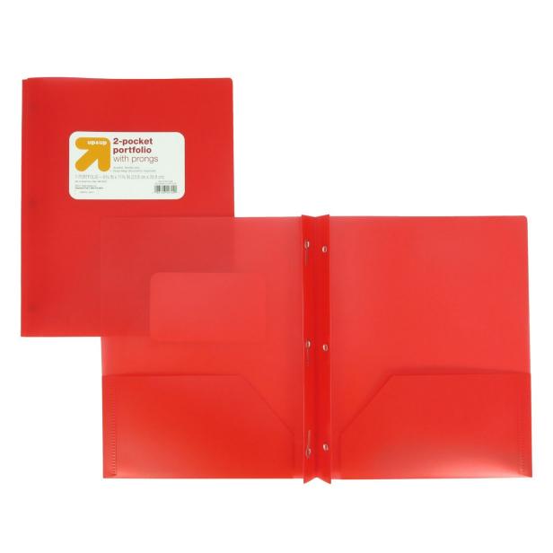 Plastic Folder with Prongs 2 Pocket