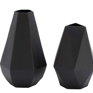 Matte Black Metal Vase