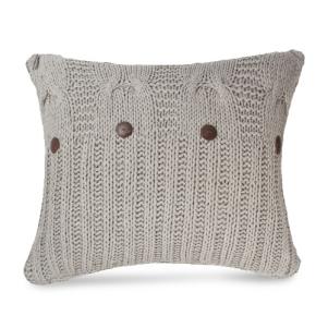Grey Knit Throw Pillow