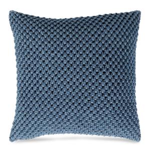 Crochet Denim Throw Pillow