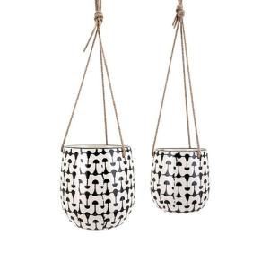Patterned Hanging Planters (set of 2)