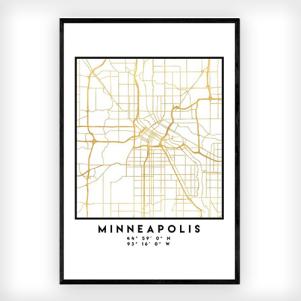 Minneapolis Map Canvas Wall Art