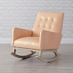 Everly Leather Tufted Rocking Chair