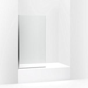 Aerie® bath screen, 56-15/16"H x 32"W with 1/4" thick Crystal Clear glass and square corner