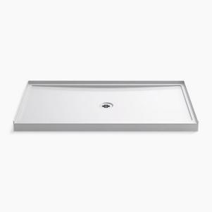 Rely® 60" x 34" single-threshold shower base with center drain
