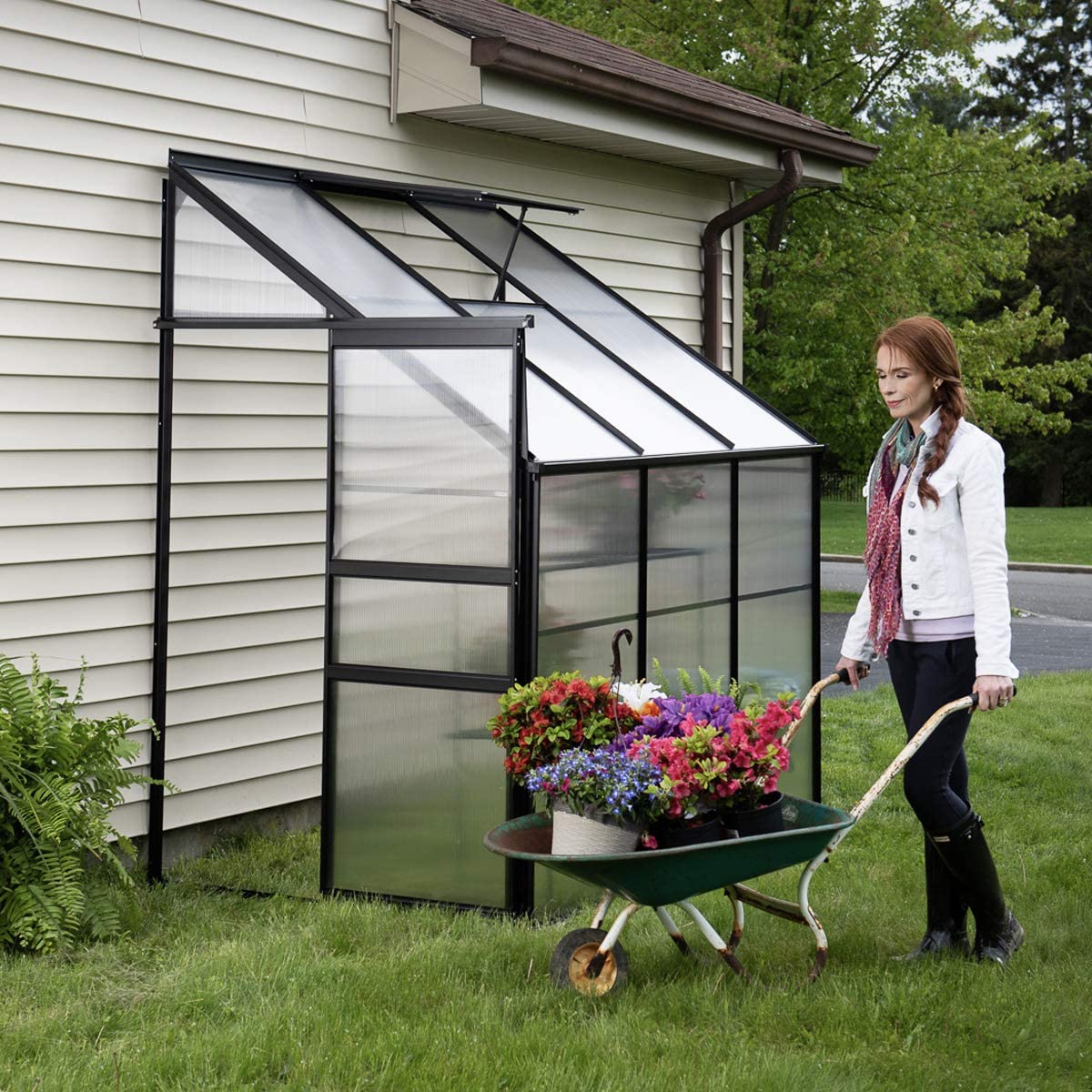 Mini Portable Clear Green Greenhouse Shelves Indoor Outdoor Patio Deck Sunroof 