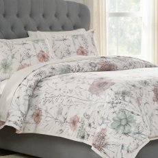 311225433; Clotilde F/Q HDC Casual; 308701957; Cecilia Willow Green Upholstered Queen Bed with Wingback Detail (89.75 in W. X 61.8 in H.); 308172228; 300TC SATEEN WF HOME GROWN QUEEN SHEET S/4; 305201002; ANABELLE CERAMIC 27" TABLE LAMP W/ LINEN SHADE; 308171304; Oversized Nightstand with 2 drawers and diamond trim in patina; 206503768; CHUNKY WOOLEN CABLE RUG 8X10; 302972414; METAL TABLE TOP ALARM CLOCK; 300570395; PIN STRIPE DECORATIVE BOX; 308171303; 7 Drawer Dresser with Diamond Detail; 305221179; SUMMER DAYS I FRAMED WALL ART; 300524036; BONE BLOCK PICTURE FRAME; 302087281; 12" CERAMIC PEAR-SHAPEDVASE; 300090184; CERAMIC BUD CANDLE HOLDER; 205203956; FAUX LINEN BACK TAB CURTAIN; 1118666; 2020 Textiles III Fashion Bedding; Pirrello