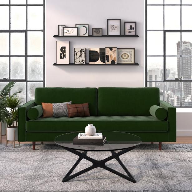 Best Velvet Sofas And Couches, Green Sectional Sofa Living Room