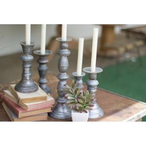 5 Piece Brass Candlestick Set