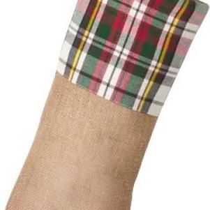 Carnmoon Plaid Jute Christmas Stocking
