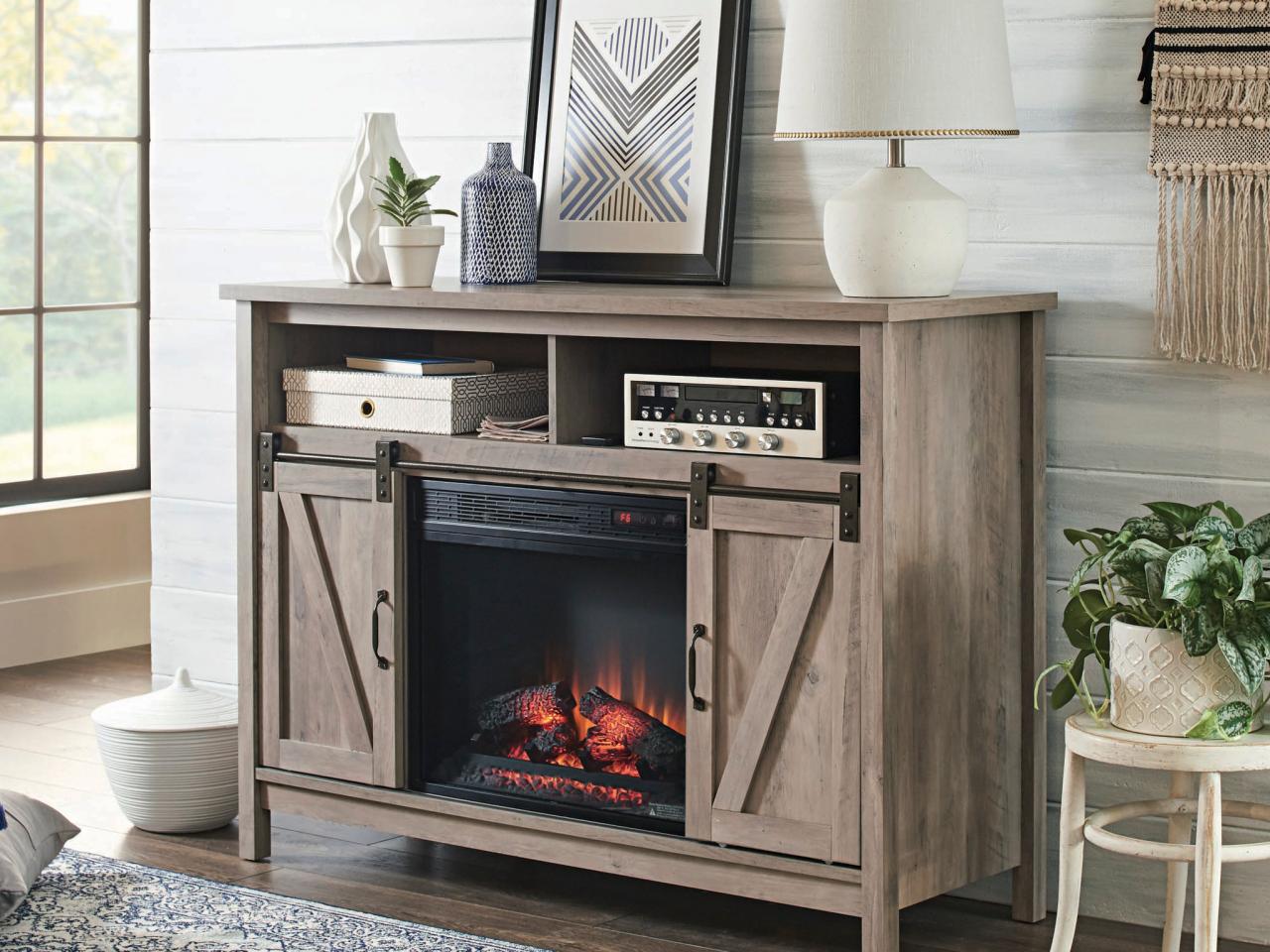 Fireplace credenza cheap