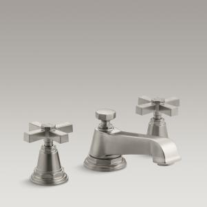 Pinstripe Pure Widespread bathroom sink faucet with cross handles