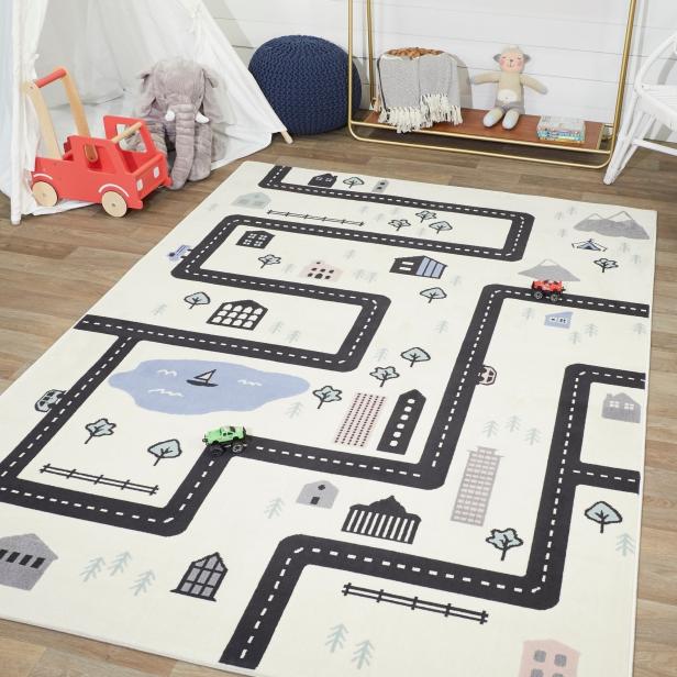 ALAZA Retro Cute Daisy Floral Kids Carpet Playmat Rug 60x39 Inches for Living Room Bedroom Kids Room 