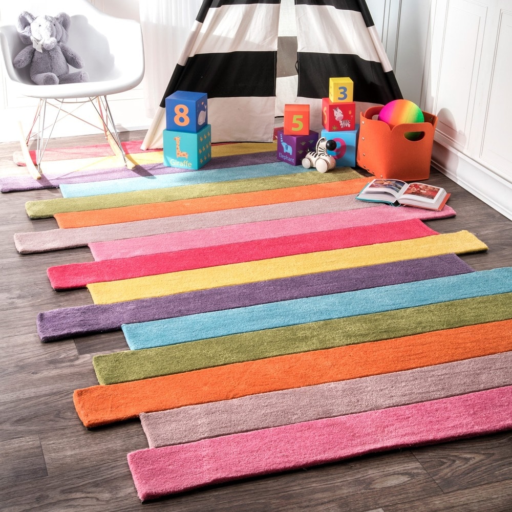 Kids Round Rug Polyester Throw Area Rug Soft Educational Washable Carpet Nursery Teepee Tent Play Mat Blooming Flowers