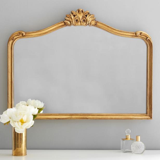 Gleaming Primrose Mirror, Cristina Gold Arched Ornate Full Length Mirror