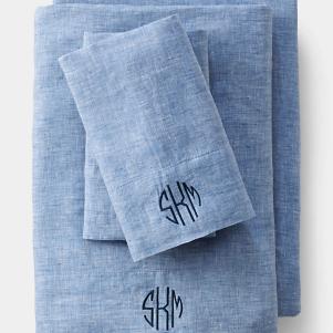 Garment Washed Chambray Linen Sheets