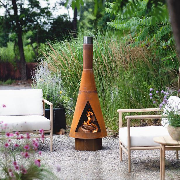 Gracie Oaks Huma Stove Pipe Cast Iron Wood Burning Chiminea & Reviews