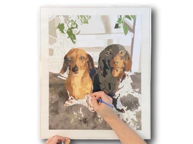 Dogs Paint by numbers Custom Paint By Numbers