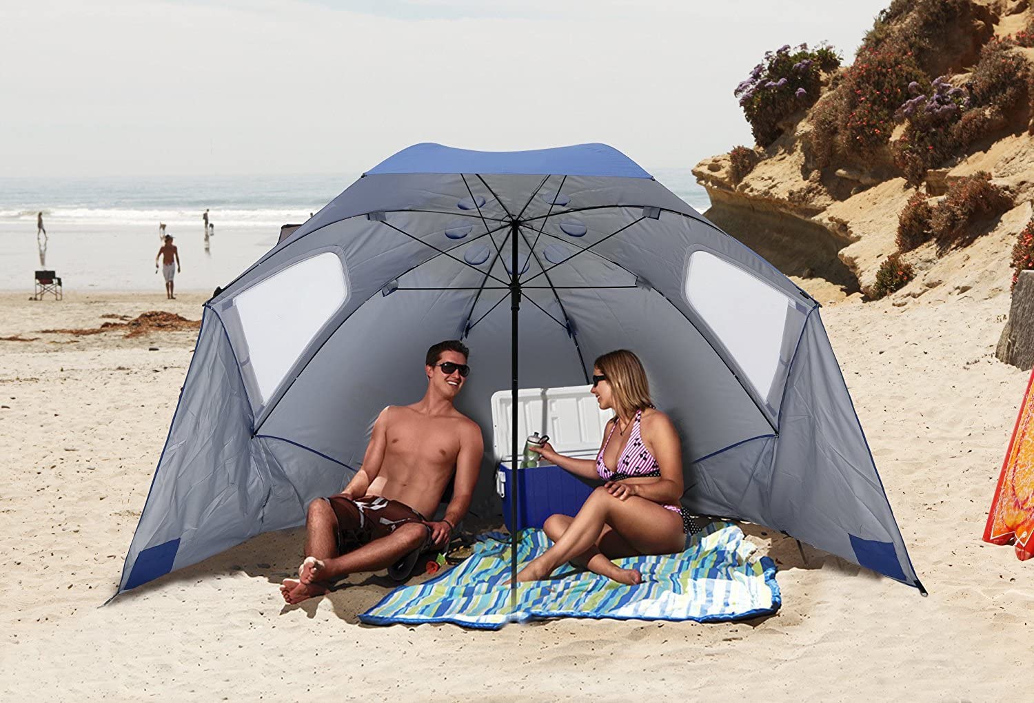Sun and Rain Canopy Umbrella for Beach and Sports Sport-Brella Vented SPF 50 