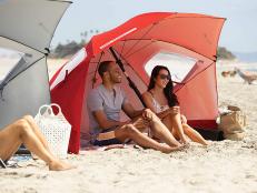This nine-foot-wide canopy is a beach umbrella, sun tent, rain shelter and more, all rolled into one.