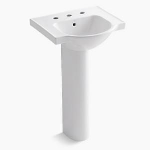 Veer 21 in pedestal sink with widespread faucet holes