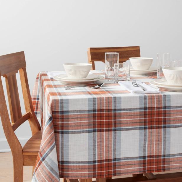 lovely colorful cotton linen holiday tablecloth