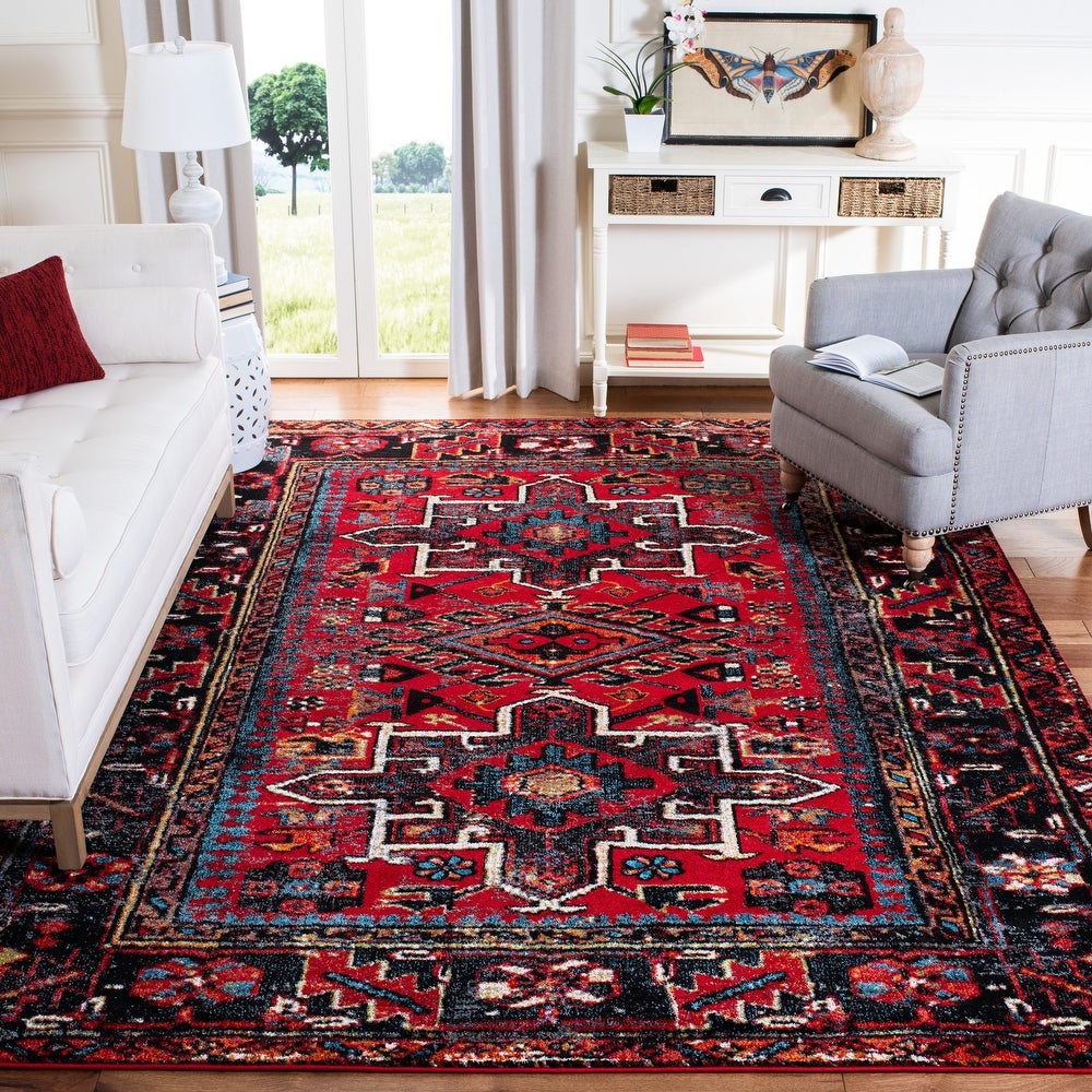 Vintage area rug Carpet 3.7 x 6.2 ft TR2389 Bedroom rug Home decor Kitchen decor Handmade wool rug Turkish red rug Livingroom rug