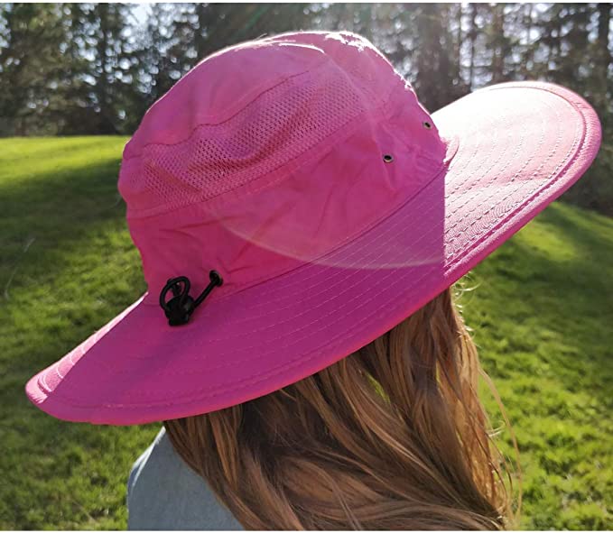 Wide Brim Summer Hat Ladies Packable Bow Sunhat Beach Bucket Gardening Hat for Big Heads UV Protection UPF 50+ BLURBE Women Sun Hat