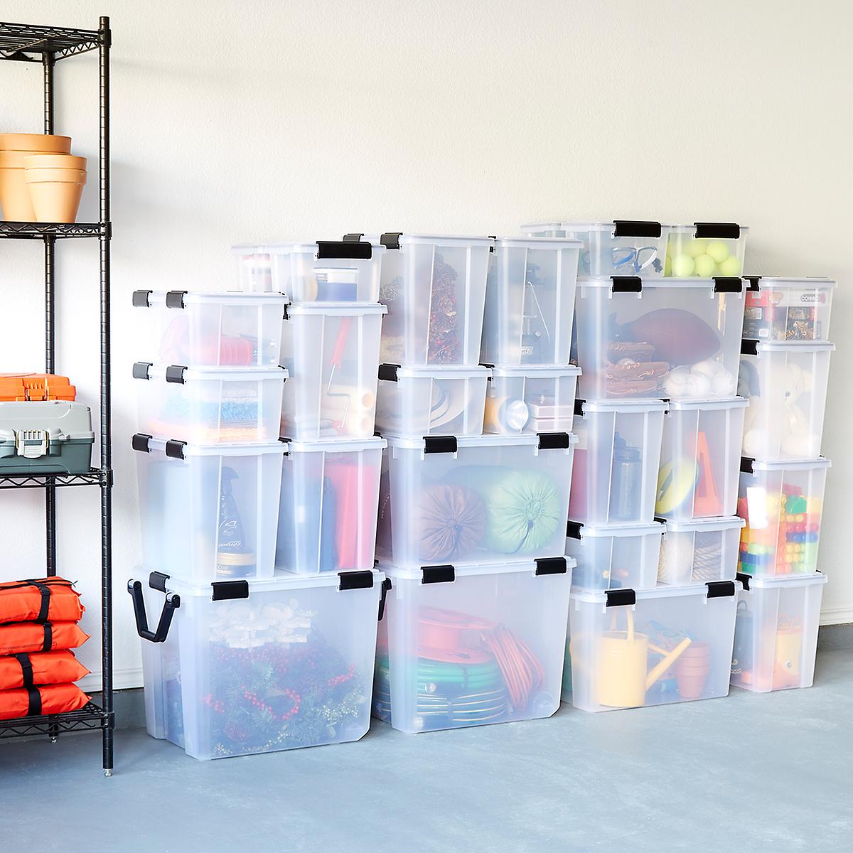 Durable Plastic Collapsible Storage Box Organizer Lids Plastic Tote Storage 