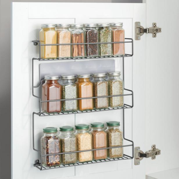 Over Door Freezer Storage Rack Kitchen Pantry Spice Organizers Space Saver Shelf