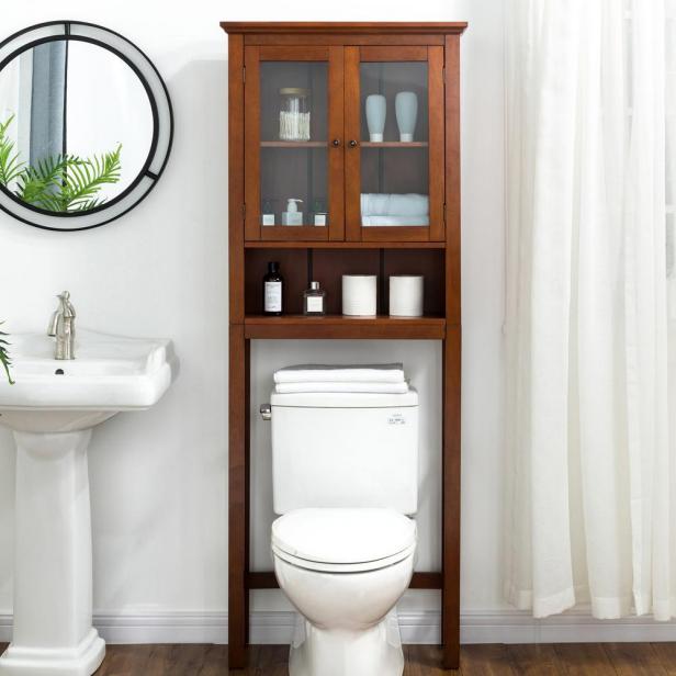 11 Best Over The Toilet Storage Ideas, Solid Wood Free Standing Over The Toilet Storage Ikea
