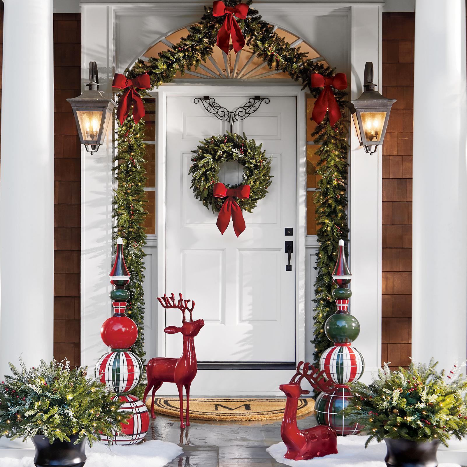 Artificial Green Eucalyptus Wreaths for Front Door Wreath White Berry Wreath Lighted Wreaths for Outdoors