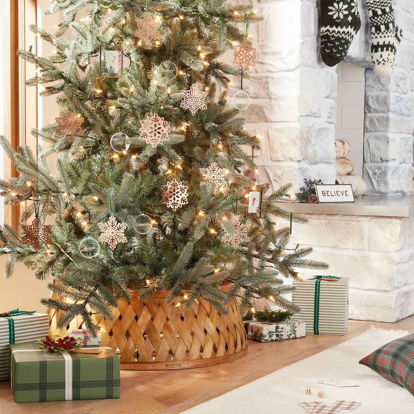 Long Luxury Christmas Tree Skirt Mat Festive Xmas Floor Decor Ornament Red Gold 
