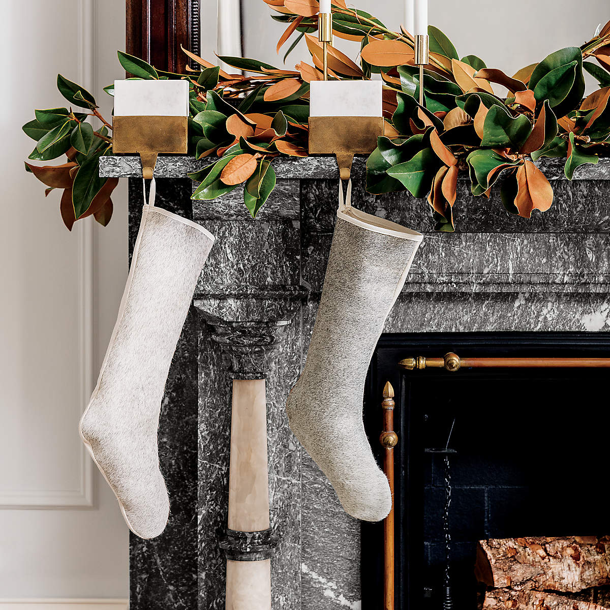 Christmas Santa Stocking Hanger Holder Fireplace Mantle Hooks Decorations 