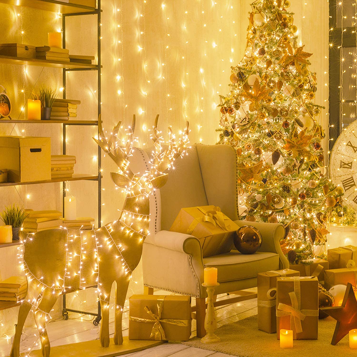 Traditional 100 Multicoloured Bulb Christmas Tree Fairy Lights Xmas Decoration 