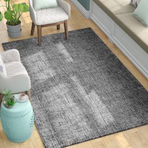 Clinger Handmade Tufted Wool Black Area Rug