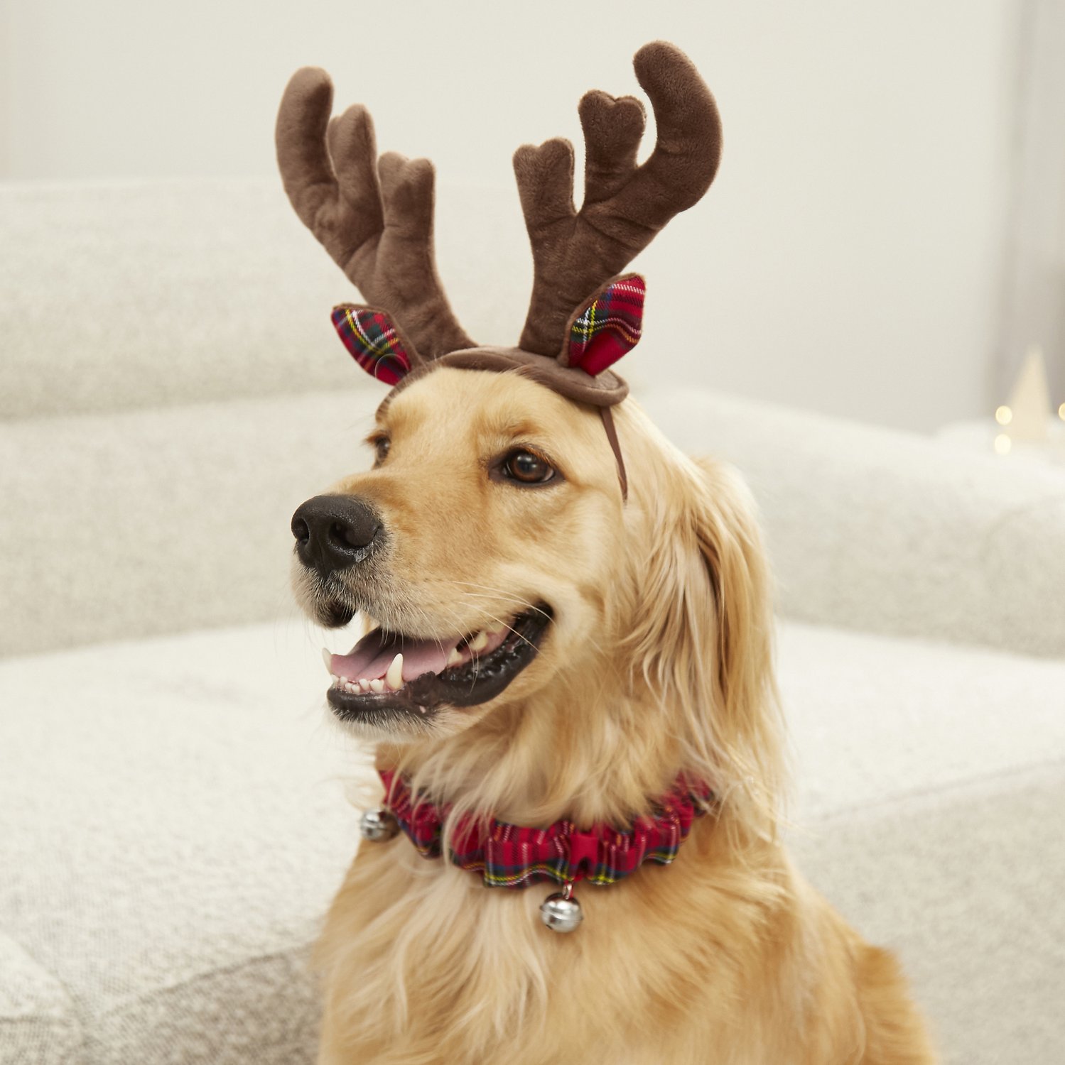 Holiday Petz reindeer antlers elastic chin strap for cats & small dogs cute  NWT 