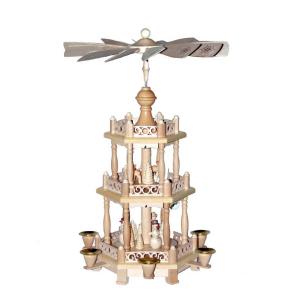 3 Tier Snowmen and Deer Pyramid Tall Wood and Metal Candelabra